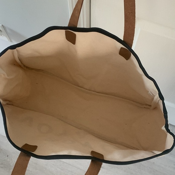Canvas Tote bag - Bon Voyage shopping travel beach Santa Barbara leather handles - Picture 10 of 10